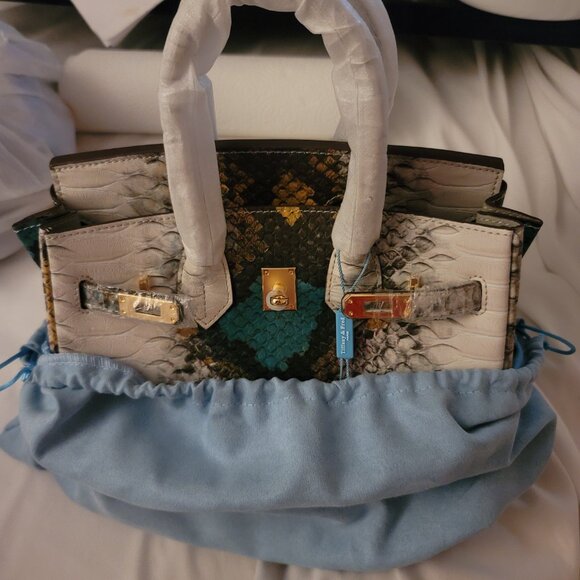 Tiffany & Fred | Snake Embossed Leather Satchel (Multi) 2500 - Picture 12 of 15
